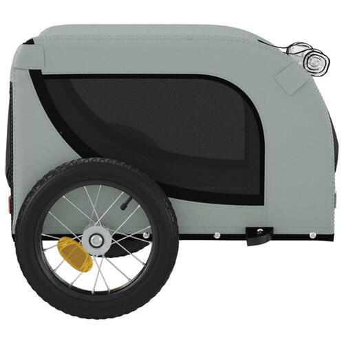 Hundetrailer til cykel oxfordstof og jern grå og sort