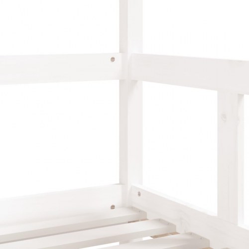 Himmelseng sengeramme til juniorseng 70×140 cm - massivt fyrretræ, hvid