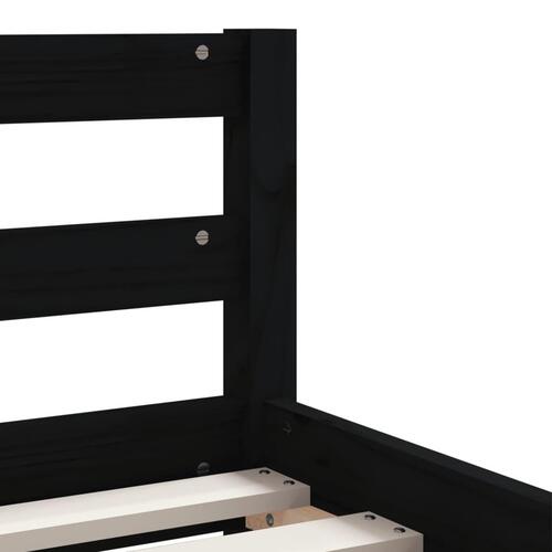 Sengeramme til juniorseng m. skuffer 90x190 cm massivt fyr sort