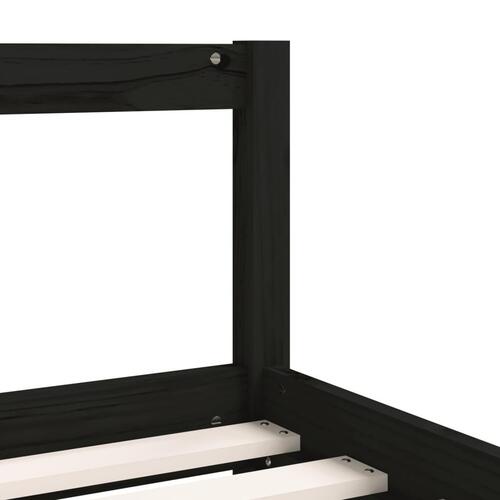 Sengeramme til juniorseng 90x190 cm massivt fyrretræ sort