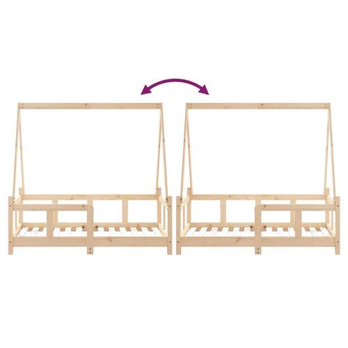 Sengeramme til juniorseng 70x140 cm massivt fyrretræ