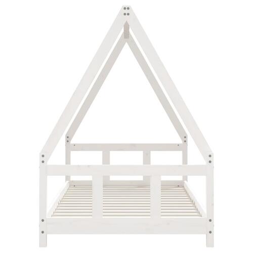Sengeramme til juniorseng 90x190 cm massivt fyrretræ hvid