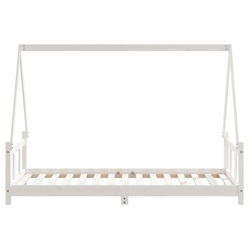 Sengeramme til juniorseng 90x190 cm massivt fyrretræ hvid