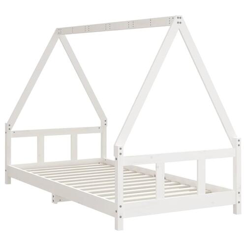 Sengeramme til juniorseng 90x190 cm massivt fyrretræ hvid