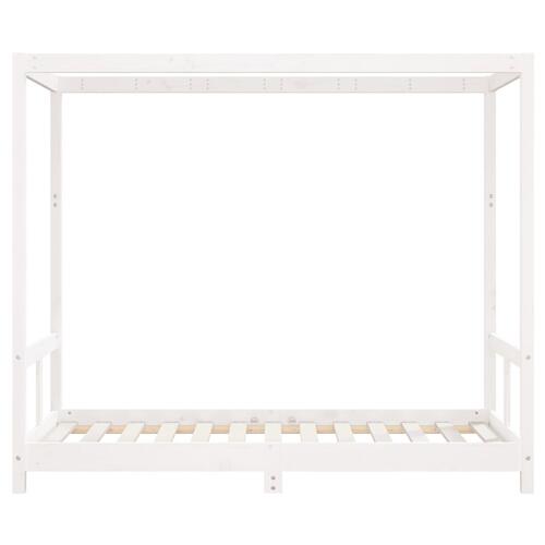 Sengeramme til juniorseng 80x160 cm massivt fyrretræ hvid