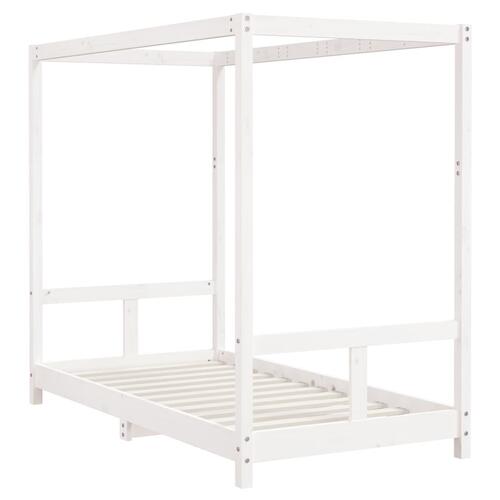 Sengeramme til juniorseng 80x160 cm massivt fyrretræ hvid