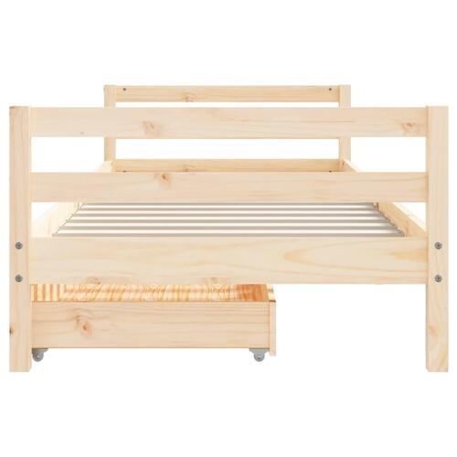 Sengeramme til juniorseng m. skuffer 80x200 cm massivt fyr