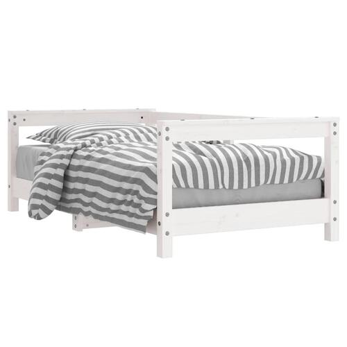 Sengeramme til juniorseng 70x140 cm massivt fyrretræ hvid