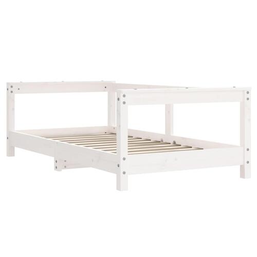 Sengeramme til juniorseng 70x140 cm massivt fyrretræ hvid