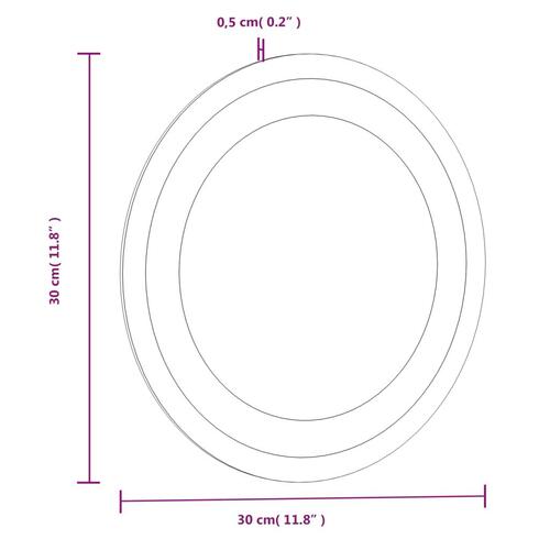 Badeværelsesspejl med LED-lys 30 cm rundt