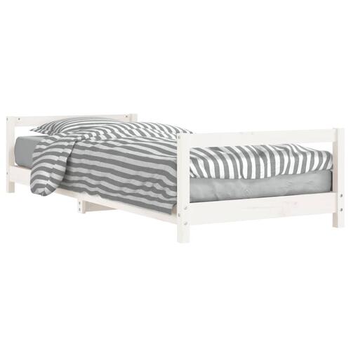 Sengeramme til juniorseng 90x190 cm massivt fyrretræ hvid
