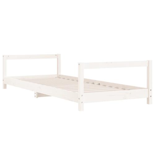 Sengeramme til juniorseng 90x190 cm massivt fyrretræ hvid