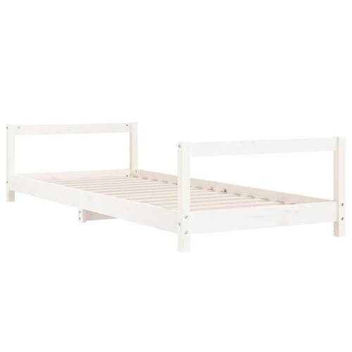 Sengeramme til juniorseng 90x190 cm massivt fyrretræ hvid