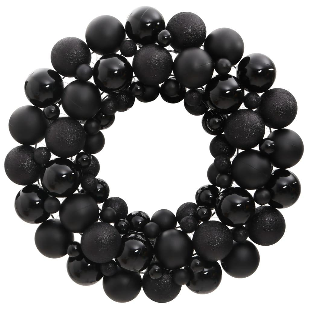 Julekrans 45 cm polystyren sort