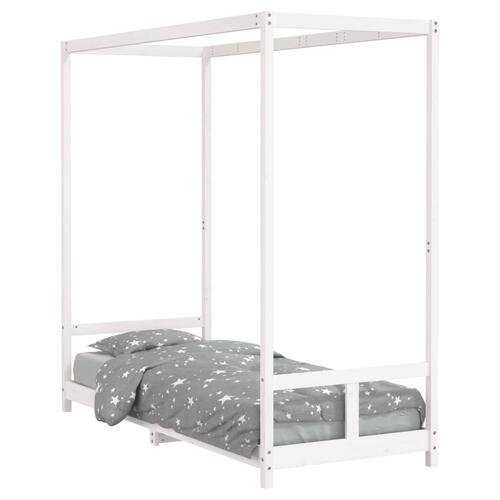 Sengeramme til juniorseng 80x200 cm massivt fyrretræ hvid