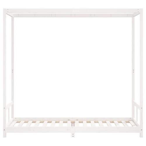Sengeramme til juniorseng 80x200 cm massivt fyrretræ hvid