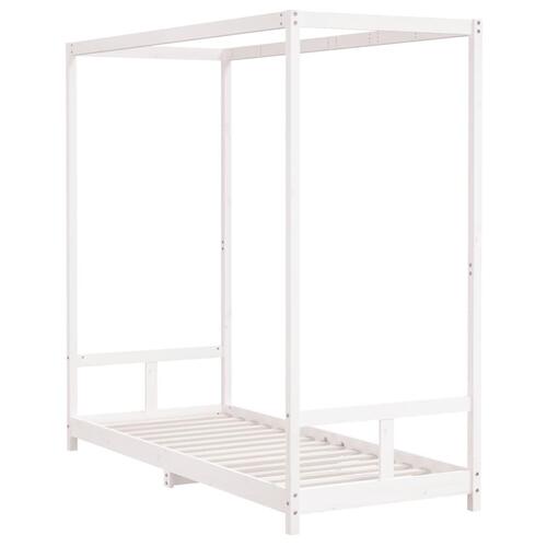 Sengeramme til juniorseng 80x200 cm massivt fyrretræ hvid