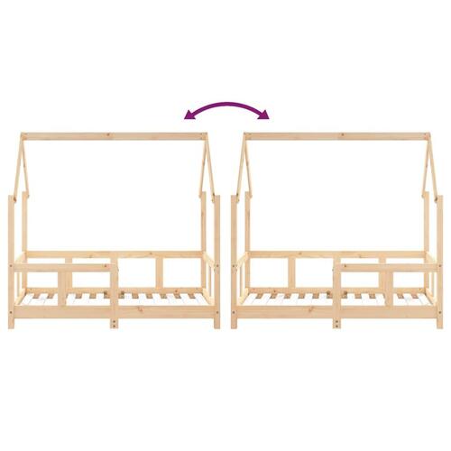 Sengeramme til juniorseng 70x140 cm massivt fyrretræ
