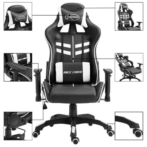 Gamingstol kunstlæder hvid