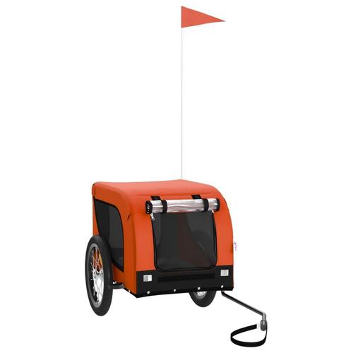 Hundetrailer til cykel oxfordstof og jern orange og sort
