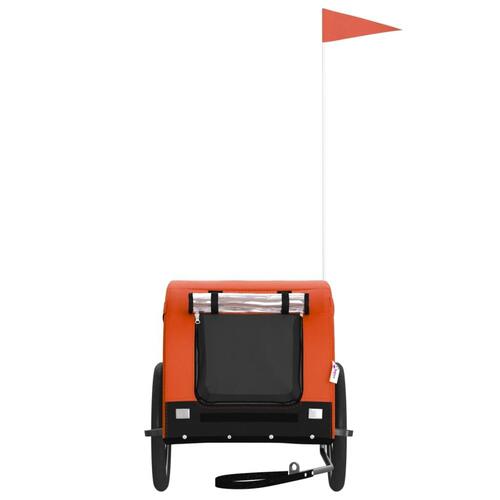 Hundetrailer til cykel oxfordstof og jern orange og sort