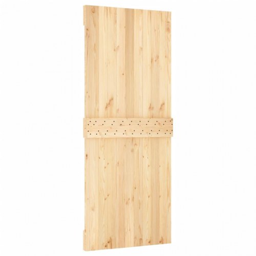 Skydedør med monteringssæt 85x210 cm massivt fyrretræ