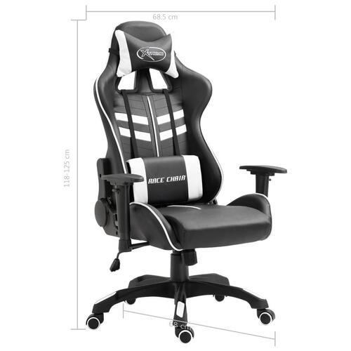 Gamingstol kunstlæder hvid