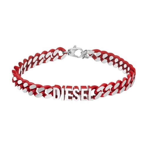 Diesel armbånd til mænd DX1415040 - rød/hvid kæde