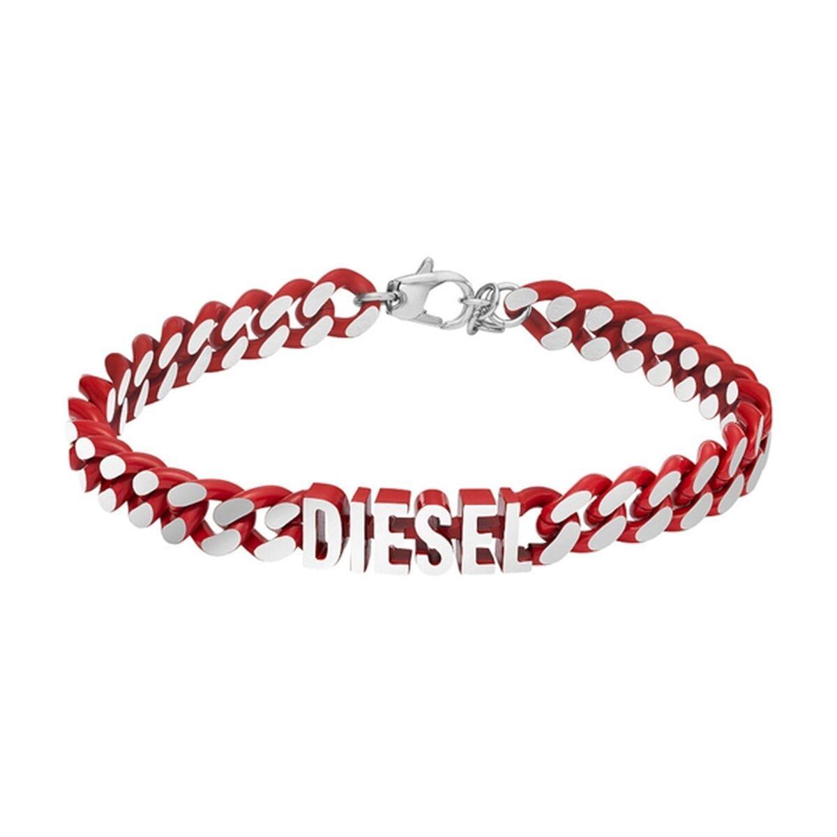 Diesel armbånd til mænd DX1415040 - rød/hvid kæde