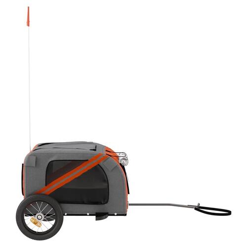 Cykeltrailer til kæledyr oxfordstof og jern orange og grå