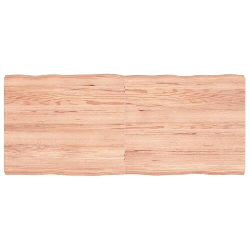 Bordplade 140x60x(2-6) cm naturlig kant behandlet træ lysebrun