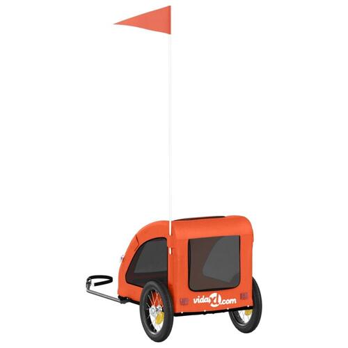 Cykeltrailer til kæledyr oxfordstof og jern orange