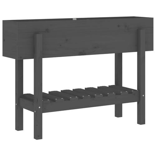 Højbed 101x30x69 cm massivt fyrretræ grå