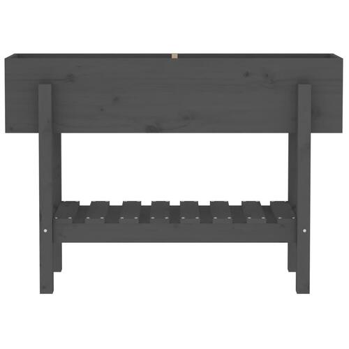 Højbed 101x30x69 cm massivt fyrretræ grå