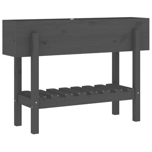 Højbed 101x30x69 cm massivt fyrretræ grå