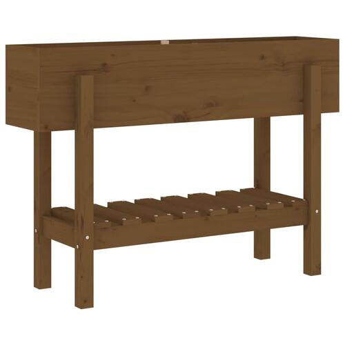 Højbed 101x30x69 cm massivt fyrretræ gyldenbrun