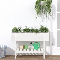 Højbed 101x30x69 cm massivt fyrretræ hvid