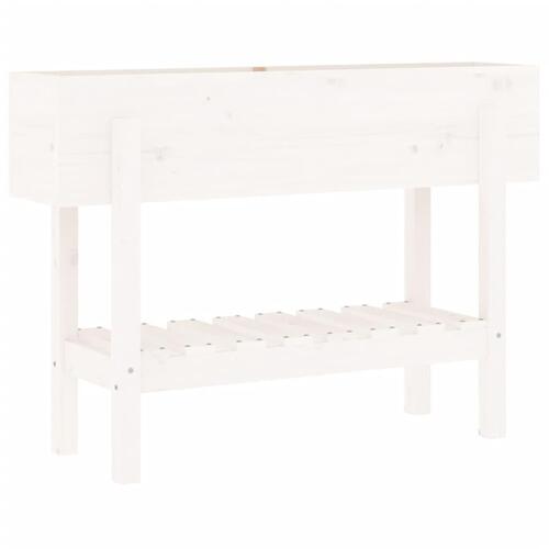 Højbed 101x30x69 cm massivt fyrretræ hvid