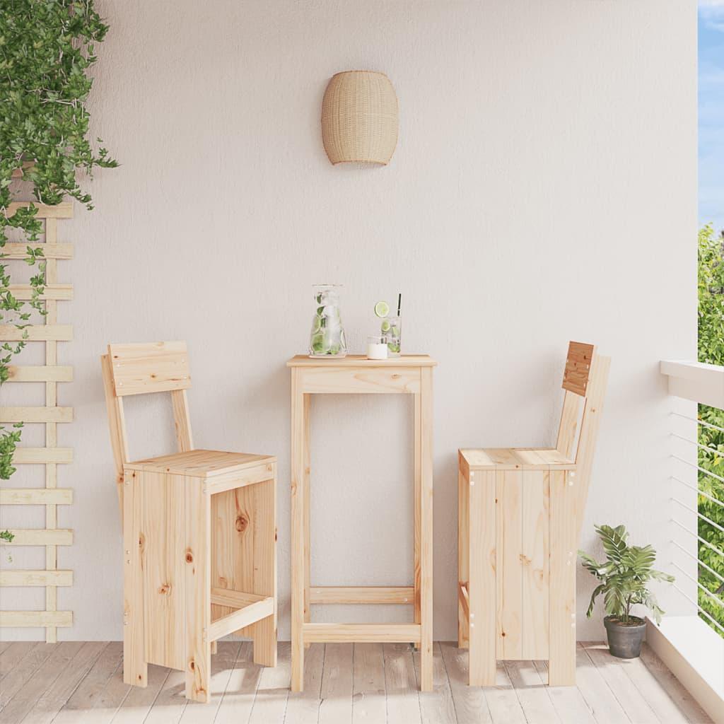 Barstole 2 stk. 40x48,5x115,5 cm massivt fyrretræ