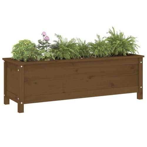 Højbed 119,5x40x39 cm massivt fyrretræ gyldenbrun