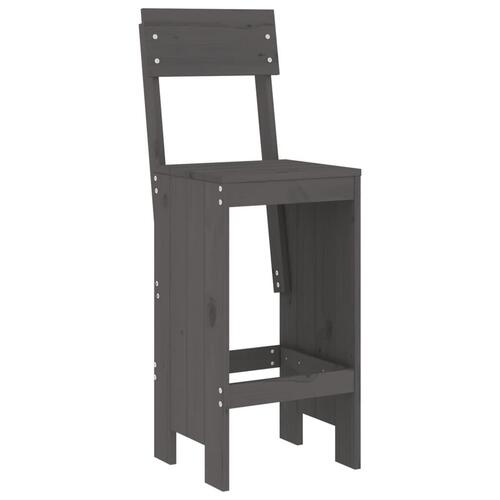 Barstole 2 stk. 40x48,5x115,5 cm massivt fyrretræ grå