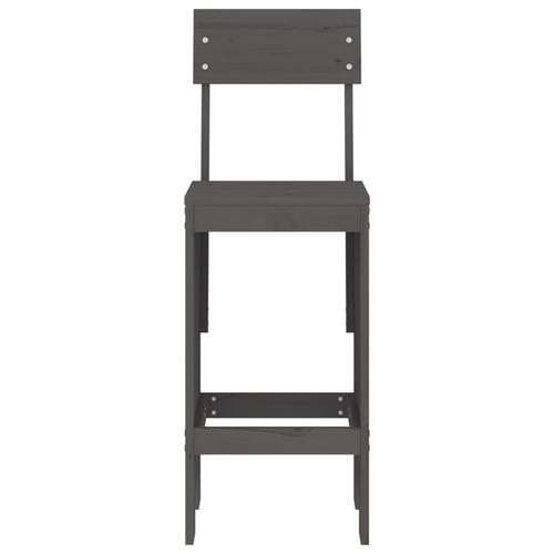 Barstole 2 stk. 40x48,5x115,5 cm massivt fyrretræ grå