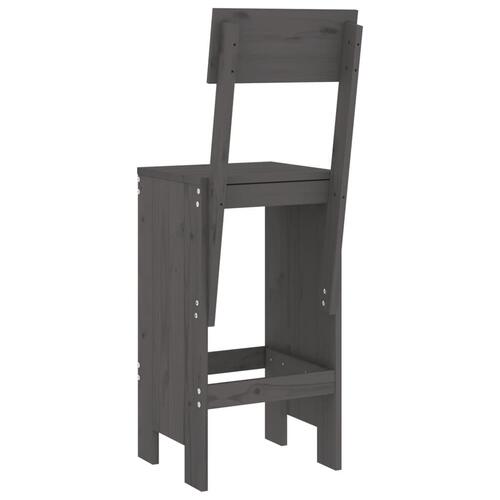 Barstole 2 stk. 40x48,5x115,5 cm massivt fyrretræ grå
