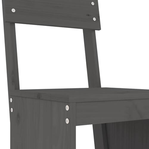 Barstole 2 stk. 40x48,5x115,5 cm massivt fyrretræ grå