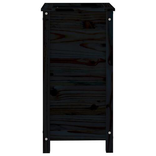 Plantekasse 40x40x78 cm massivt fyrretræ sort