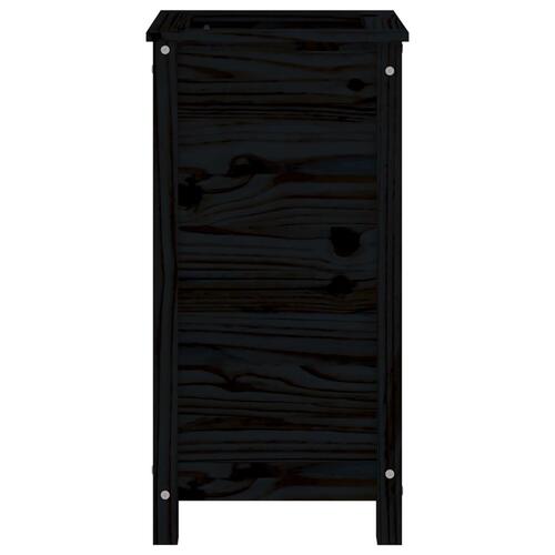 Plantekasse 40x40x78 cm massivt fyrretræ sort