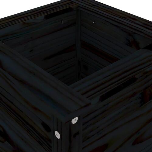 Plantekasse 40x40x78 cm massivt fyrretræ sort