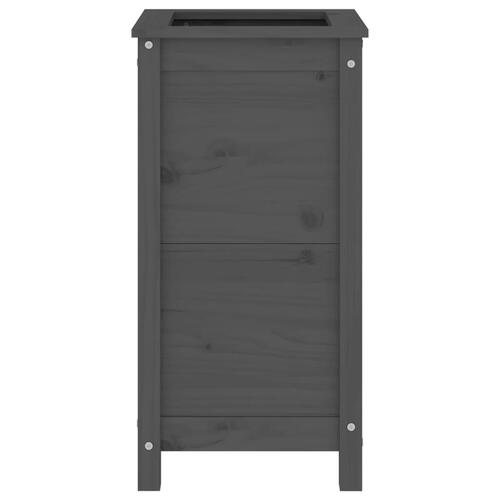 Plantekasse 40x40x78 cm massivt fyrretræ grå