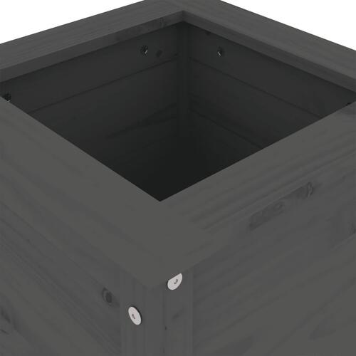 Plantekasse 40x40x78 cm massivt fyrretræ grå