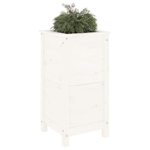 Plantekasse 40x40x78 cm massivt fyrretræ hvid